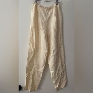 Max Studio Cream Linen Blend pants